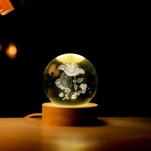 创意蝾螈水晶球小夜灯桌面摆件生日礼物送男孩男朋友女生闺蜜实用