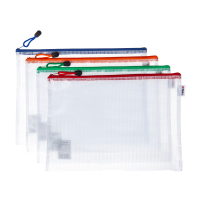 晨光 M&G 网格拉链袋 ADMN4282 A4 (红橙蓝绿(颜色随机)) 10个/包 包