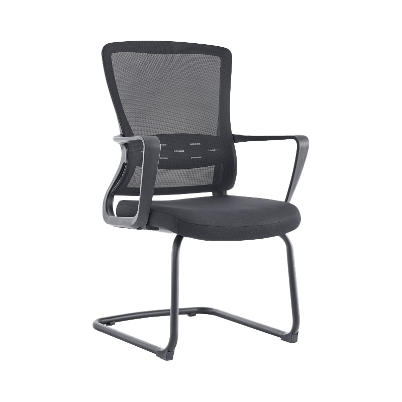 臻远 ZY-6634 办公椅弓形椅家用人体工学网布椅 靠背椅学习椅 黑胶