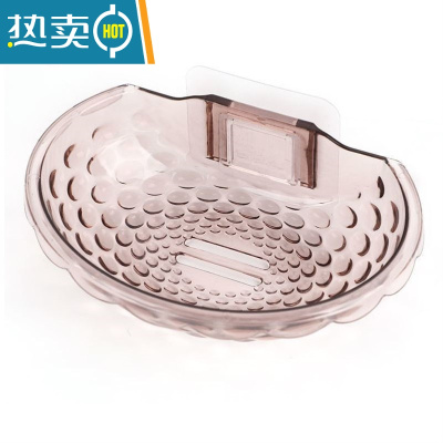 敬平肥皂盒架子沥水卫生间创意免打孔置物架家用壁挂式香皂盒 T42-轻奢咖4个