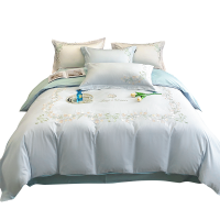 若叶之季 LT-TJ01 200*230cm 全棉铃兰花开刺绣四件套(计价单位:套)铃兰蓝