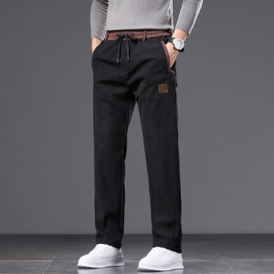 水貂绒加绒裤男外穿宽松哈伦休闲长裤抗寒舒适百搭运动束脚裤男士_61511