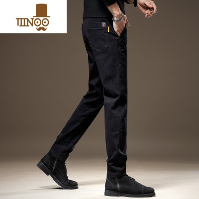 YANXU高端商务西裤男修身小脚韩版黑色长裤子男潮流直筒男士休闲裤