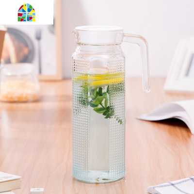 加厚玻璃冷水壶凉水壶果汁饮料壶大容量玻璃凉水壶家用水壶水杯套 FENGHOU 1.1L八角壶+6只水杯