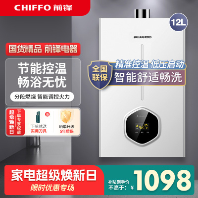 前锋燃气热水器恒温12L强排天然气热水器速热淋浴B01R燃气热水器