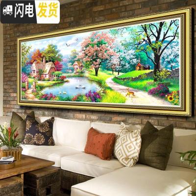 三维工匠钻石画2019新款满钻大幅客厅新版梦幻仙居贴砖大气 满钻[魔方钻+异形钻+炫彩AB钻]尺寸250X100加十字绣