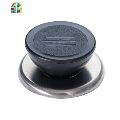 通用锅盖头厨房配件提手不锈钢盖盖圆锅盖帽配件炒锅锅盖把 FENGHOU (小孔)圆盖珠黄色1个