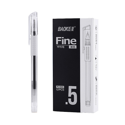 宝克(BAOKE)0.5mm黑色中性笔商务办公签字笔144支 880KA 1盒