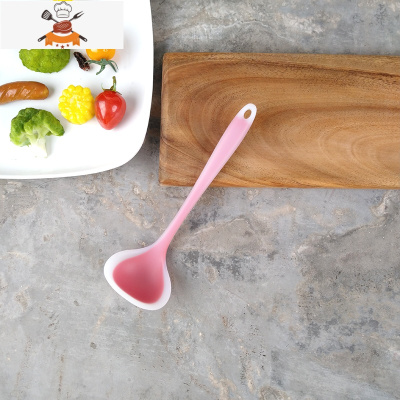 食品级硅胶可高温半透小厨具套装烹饪炒菜锅铲汤勺煎铲小汤勺 敬平 红小汤勺
