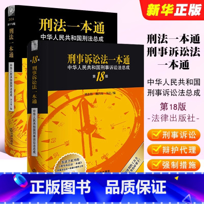 全套2册 2024新版刑法一本通 [正版]全套2册 新版刑法一本通第十七版 刑事诉讼法一本通第十八版 相关法律立法解释