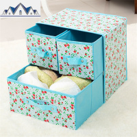 抽屉式布艺内衣收纳盒宿舍放文胸内裤袜子的整理箱衣物收纳箱家用 三维工匠