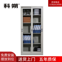科朔 文件柜铁皮柜资料柜办公室柜子档案柜通玻移门柜 KS-G034