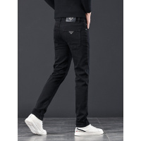 纯黑色男裤牛仔裤高端时尚弹力直筒裤男款百搭修身显瘦休闲裤男士