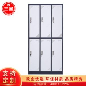 三圣 办公家具加厚六门套色铁皮柜更衣柜 员工储物柜 存放鞋包柜 其他金属更衣柜多功能