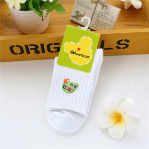 纯色棉质儿童袜子夏季薄款男女童棉袜白色短筒袜运动中筒小学生袜