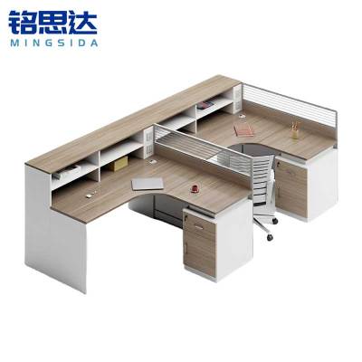 铭思达屏风工位F型双人位含柜椅套
