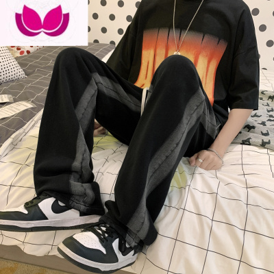 七斓美式vibe风裤子高街潮ins冰丝裤男薄款夏季垂感直筒休闲阔腿裤