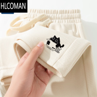 HLCOMANGenio mode高克重休闲短裤男夏季浅色百搭五分裤子男生猫咪中裤