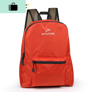 轻薄双肩包女男士轻便出游户外旅行包尼龙皮肤背包大容量可折叠包NEW LAKE 红色