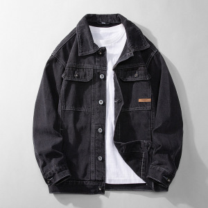 |男装牛仔外套 情侣款 经典百搭黑色显瘦大码牛仔夹克