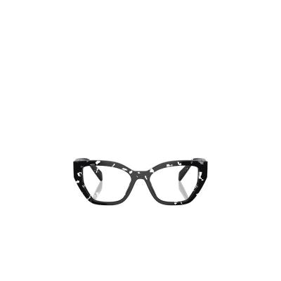 普拉达(PRADA)醋酸纤维猫眼全框徽标装饰女士太阳镜赠品不售后 黑色