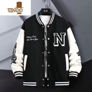 YANXU秋季卫衣棒球服开衫港风时尚流行男初中高中学生宽松休闲夹克外衣