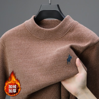 男士毛衣秋冬季新款时尚半高领加绒加厚保暖针织打底衫男