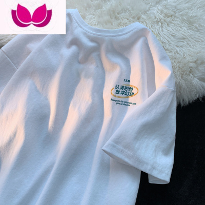 七斓2023夏季新款套头上衣美式短袖T恤男潮牌ins宽松半袖印花衣服