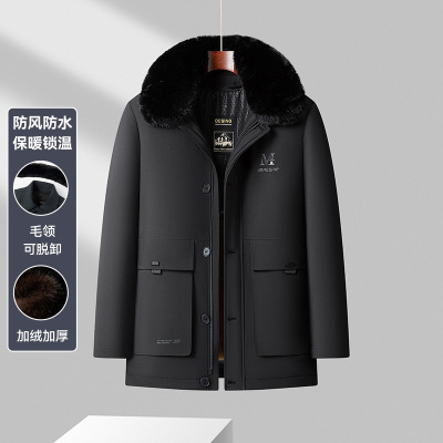 中年男装内胆可脱卸爸爸冬装棉衣中老年棉袄外套棉服防寒服加绒加