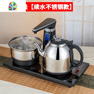 全自动上水电热烧水壶家用泡茶专用茶台玻璃抽水功夫电磁炉茶具器 FENGHOU 全自动防烫款]金色