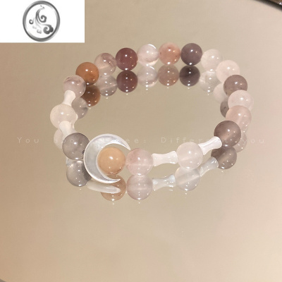 JiMi石月亮叠戴手链女小众设计轻奢高级感串珠手饰学生闺蜜送礼物