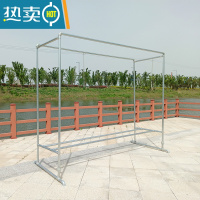 敬平镀锌钢管晾衣架双杆式户外落地晾室外防风阳台可移动室内挂衣架 长2.2高1.6宽0.6