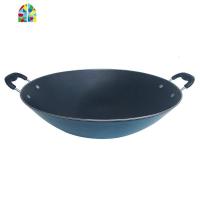 铁锅老式生铁炒锅圆底无涂层双耳大铁锅锅炒菜锅 FENGHOU 40cm加厚单柄炒锅带盖熟铁盖35cm