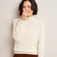 七针加厚半高领羊毛衫女秋冬新款亲肤保暖插肩羊绒针织毛衣打底衫