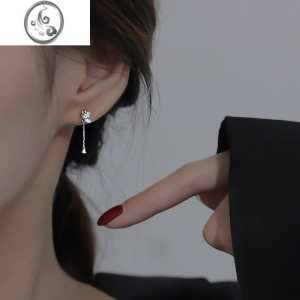 JiMi925银银长款流苏耳环女夏2023年新款蝴蝶耳钉气质耳饰耳坠防过敏 均色