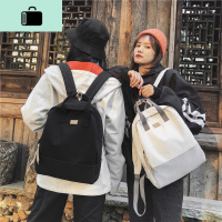 书包女韩版校园风初中高中学生小清新背包文艺撞色原宿帆布双肩包NEW LAKE