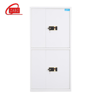 DXBG电子保密柜钢制密码文件柜保险柜铁皮资料柜矮柜办公室储物柜通双节白色指纹锁420*900*1850