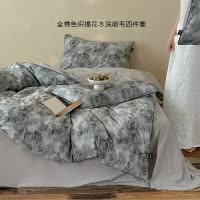 灰调色织提花四件套纯棉全棉新款秋冬加厚保暖轻奢床上三件套