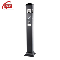 DXBG不锈钢垃圾桶烟蒂柱灭烟桶带烟灰缸室外电梯口立式屋顶式黑色烤漆烟灰柱