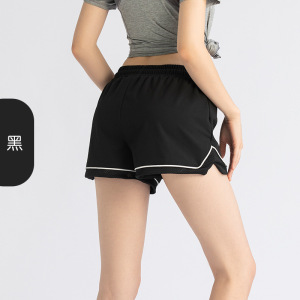 健身跑步短裤女夏假两件防走光宽松裸感运动服休闲裤短袖