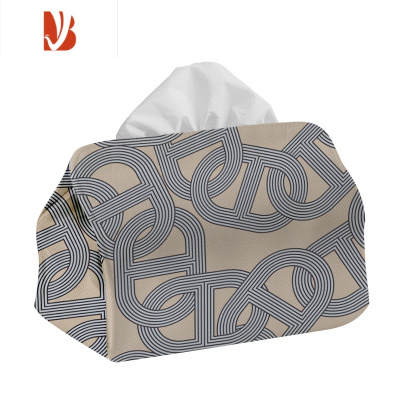 三维工匠轻奢银锁骨艺术 日式猪鼻子纸巾包收纳盒复古客厅装饰套抽纸盒 纸巾盒小号-永恒之锁02