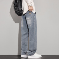 【上新】星空纹牛仔裤男潮牌垂感宽松休闲青年直筒阔腿裤男士