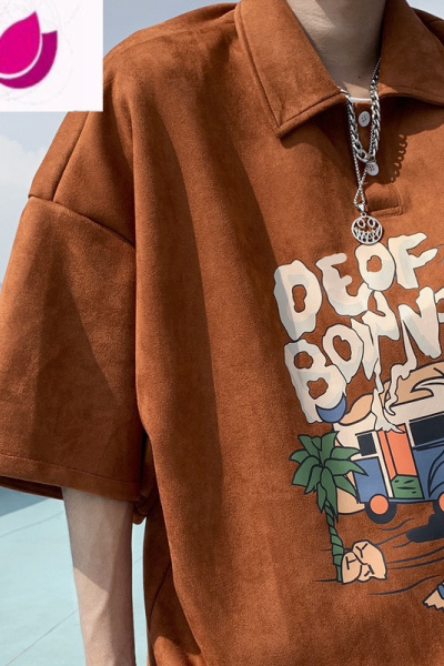 七斓美式t恤男款夏季衬衫polo衫短袖七分袖男装夏装衣服