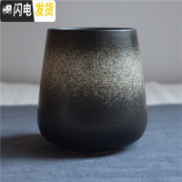 三维工匠复古日式陶瓷杯子带盖勺大肚杯个性创意定制马克杯情侣杯男女茶杯