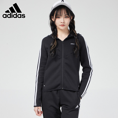 adidas阿迪达斯外套女夹克2021春季新款跑步运动服连帽休闲上衣GP5427