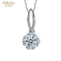 梦克拉 18k金钻石吊坠 花苞 挂坠 花瓣 群镶钻坠 k金钻石挂坠 女款项坠 穿梭