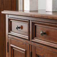 森美人美式乡村全实木餐边柜储物柜碗柜家用厨房放碗多功能收纳柜子带