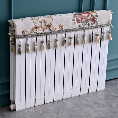 欧式暖气片罩装饰罩子布艺防尘套老式遮挡盖布遮挡帘保护 流光四溢米黄色 长度200cm*厚度10cm*高度(含穗)20cm