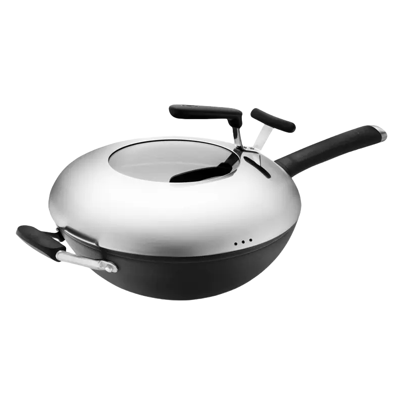 爱仕达(ASD)炒锅新三代旋风不锈无涂层精铁锅34cm煤燃气明火专用CF34M2Q