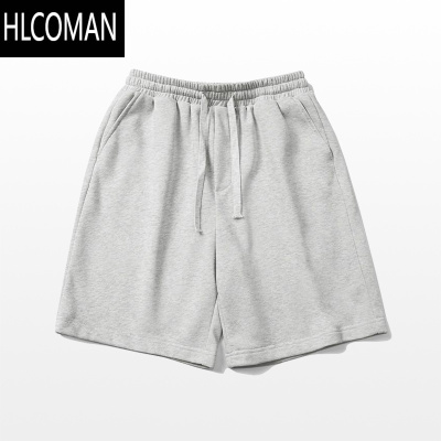 HLCOMAN夏季美式街头oversize简约基础款纯色五分运动裤男款潮牌休闲短裤